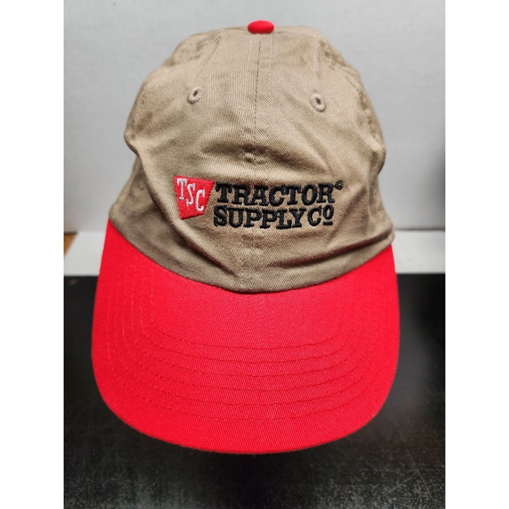 Tractor Supply Company Hat -‎ Beige with Red Bill